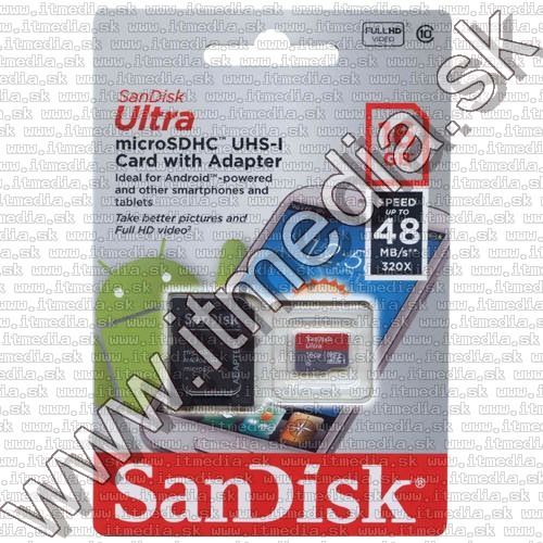 Image of Sandisk microSD-HC kártya 16GB UHS-I U1 *Mobile Ultra CLASS10 Androidhoz* 48MB/s + adapter (IT8782)